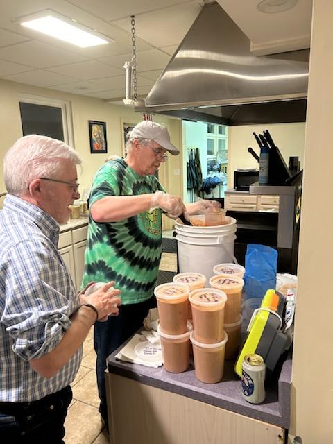 Brother knights Matt O and Bill R getting soup ready