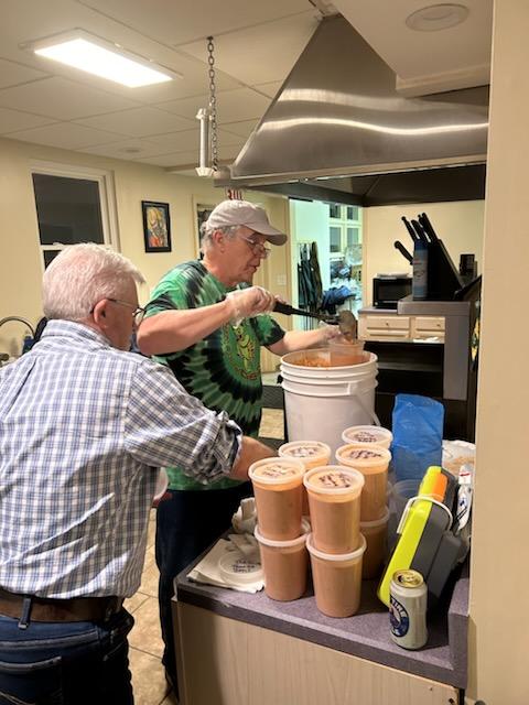 Brother knights Matt O and Bill R getting soup ready