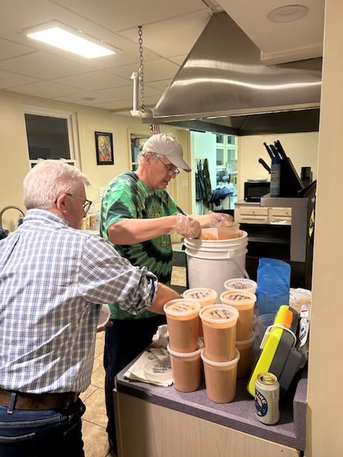 Brother knights Matt O and Bill R getting soup ready